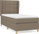 vidaXL Κοντινενταλ κρεβάτι με στρώμα taupe ύφασμα 100x200 cm