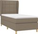 vidaXL Κοντινενταλ κρεβάτι με στρώμα taupe ύφασμα 100x200 cm