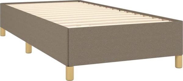 vidaXL Κοντινενταλ κρεβάτι με στρώμα taupe ύφασμα 100x200 cm