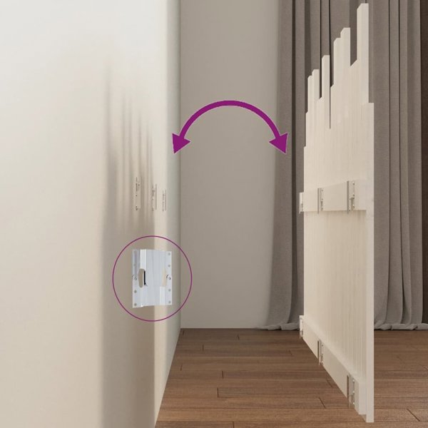vidaXL Κεφαλάρι κρεβατιού λευκό 127,5x3x80 εκ. από μασίφ πεύκο