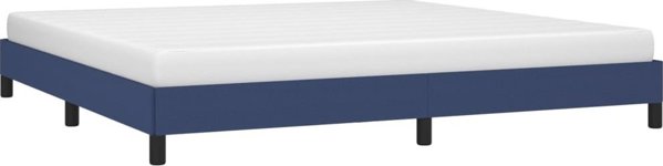 vidaXL Κορνίζα κρεβατιού, μπλε, 200x200 εκ., με υφασμάτινη επένδυση