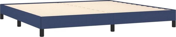 vidaXL Κορνίζα κρεβατιού, μπλε, 200x200 εκ., με υφασμάτινη επένδυση