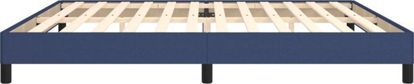 vidaXL Κορνίζα κρεβατιού, μπλε, 200x200 εκ., με υφασμάτινη επένδυση