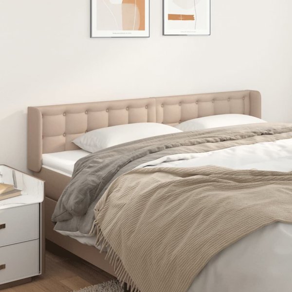 vidaXL Zaglowek uszak, cappuccino, 203x16x78/88 cm, sztuczna skora