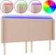 vidaXL Zaglowek do lotka z LED cappuccino 203x16x118/128cm ekoskora