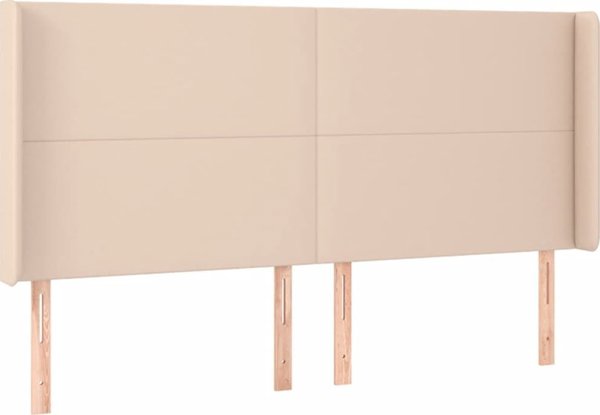 vidaXL Zaglowek do lotka z LED cappuccino 203x16x118/128cm ekoskora