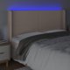 vidaXL Zaglowek do lotka z LED cappuccino 203x16x118/128cm ekoskora