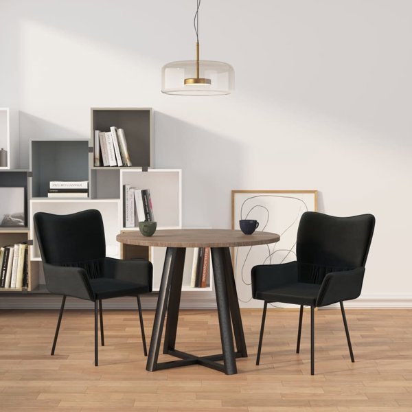 vidaXL Σετ 2 τραπεζιών καθισμάτων, μαύρα, με βελούδινη επένδυση