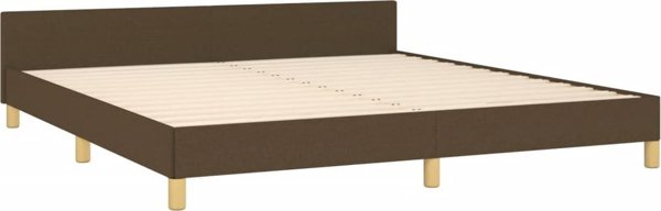 vidaXL Rama κρεβατιού με κεφαλάρι, σκούρο καφέ, 180x200 εκ., υφασμάτινη