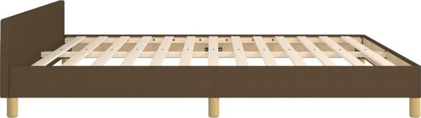 vidaXL Rama κρεβατιού με κεφαλάρι, σκούρο καφέ, 180x200 εκ., υφασμάτινη