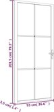 vidaXL Εσωτερική πόρτα 93x201,5 cm, μαύρο ματ γυαλί και αλουμίνιο