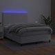 vidaXL Lozko kontynentalne z materacem i LED, biala ekoskora 140x190cm