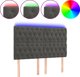 vidaXL Κεφαλάρι κρεβατιού με LED, σκούρογκρι, 144x7x118/128 εκ., βελούδο