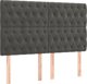 vidaXL Κεφαλάρι κρεβατιού με LED, σκούρογκρι, 144x7x118/128 εκ., βελούδο