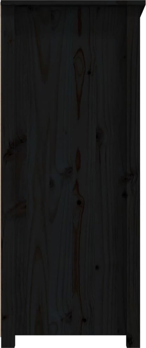 vidaXL Szafka, czarna, 83x41,5x100 cm, lite drewno sosnowe