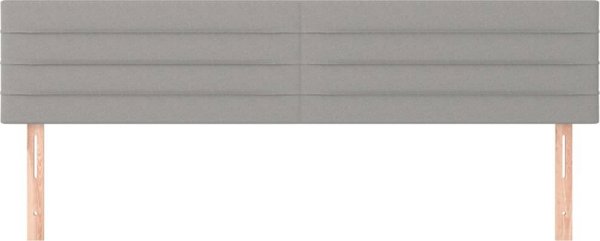 vidaXL σετ 2 κεφαλαριών κρεβατιού, ανοιχτό γκρι, 100x5x78/88 εκ., ύφασμα