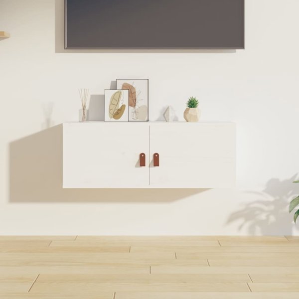 vidaXL Επιτοίχια ντουλάπα, λευκή, 80x30x30 εκ, συμπαγές πεύκο