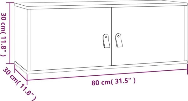 vidaXL Επιτοίχια ντουλάπα, λευκή, 80x30x30 εκ, συμπαγές πεύκο