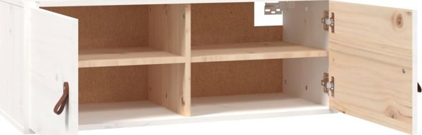 vidaXL Επιτοίχια ντουλάπα, λευκή, 80x30x30 εκ, συμπαγές πεύκο