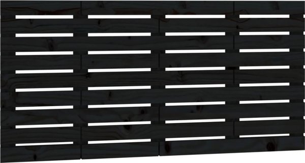 vidaXL Κεφαλάρι κρεβατιού, μαύρο, 146x3x63 εκ, μασίφ πεύκο