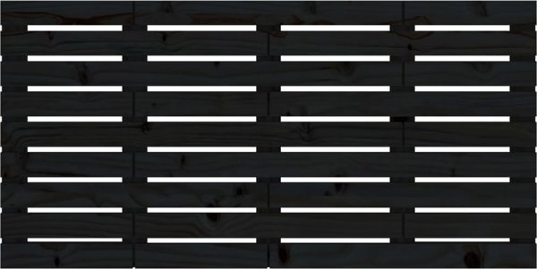 vidaXL Κεφαλάρι κρεβατιού, μαύρο, 146x3x63 εκ, μασίφ πεύκο