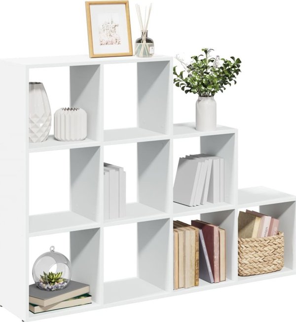 vidaXL Ράφι διαχωριστικό, 3 επίπεδα, λευκό, 137,5x29x103,5 εκ.