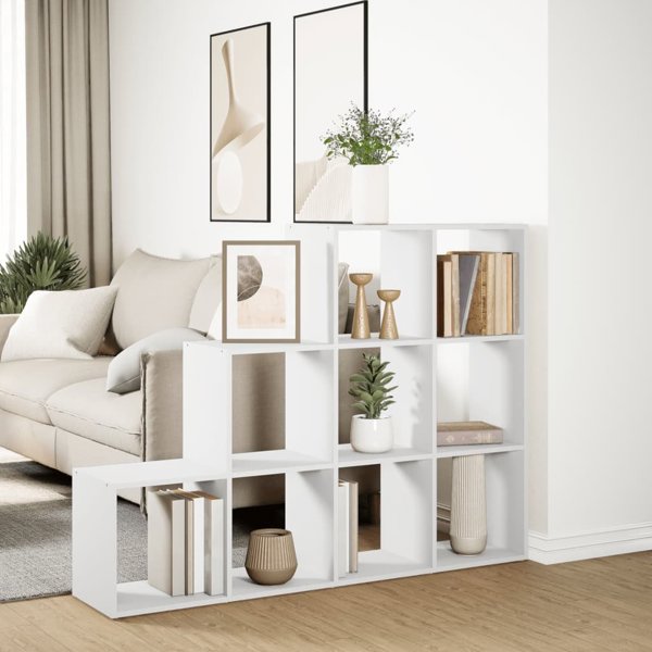 vidaXL Ράφι διαχωριστικό, 3 επίπεδα, λευκό, 137,5x29x103,5 εκ.