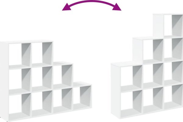 vidaXL Ράφι διαχωριστικό, 3 επίπεδα, λευκό, 137,5x29x103,5 εκ.