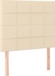 vidaXL Κρεβάτι continental με στρώμα, κρεμ, 90x200 εκ., υφασμάτινο