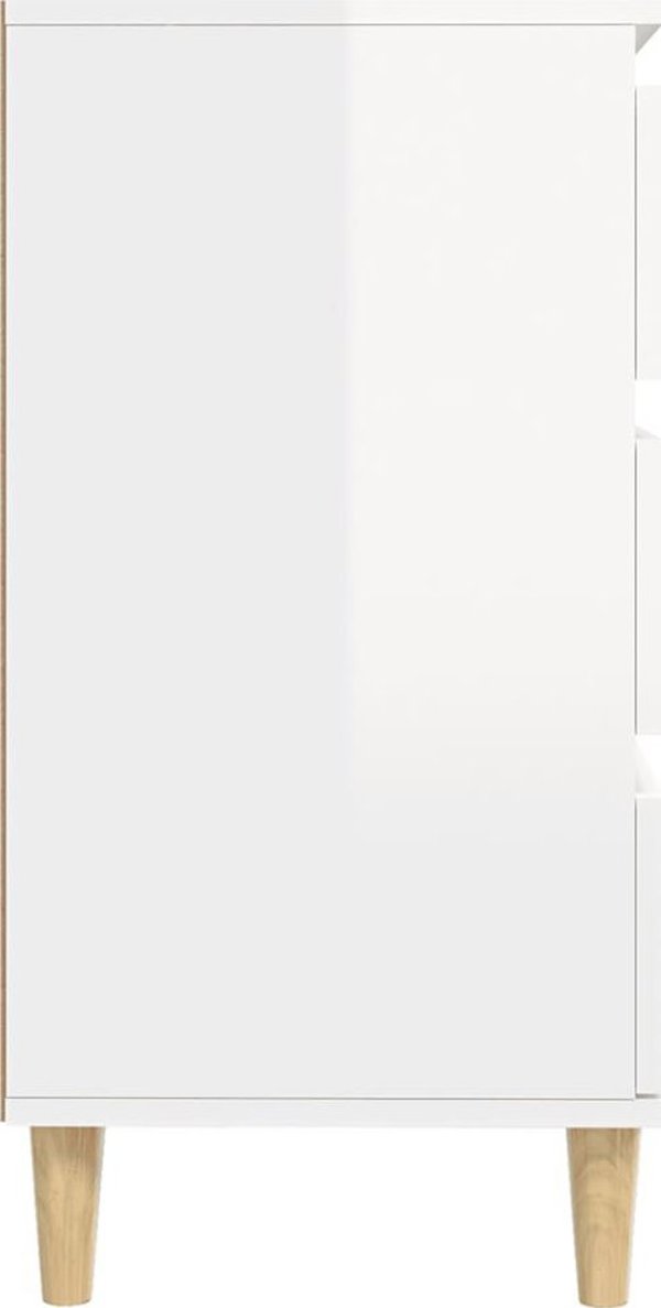 vidaXL Κομότα, λευκή γυαλιστερή, 60x35x70 cm, κατασκευασμένη από ξύλινη σύνθεση