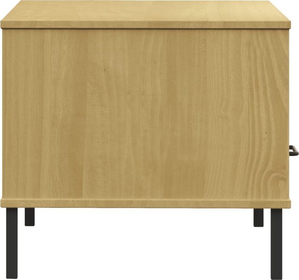 vidaXL Τραπεζάκι καφέ OSLO, μεταλλικά πόδια, καφέ, 85x50x45 εκ.