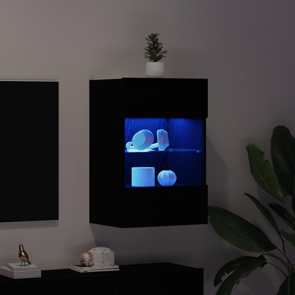 vidaXL Έπιπλο Τηλεόρασης, Σύνθετο TV LED, Μαύρη Δρυς, 40x30x60,5 cm