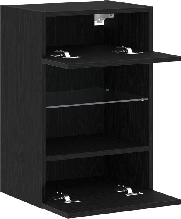 vidaXL Έπιπλο Τηλεόρασης, Σύνθετο TV LED, Μαύρη Δρυς, 40x30x60,5 cm