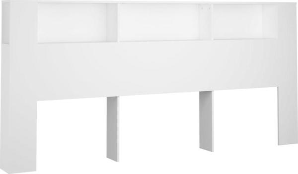 vidaXL κεφαλάρι κρεβατιού με ράφια, λευκό, 220x18,5x104,5 εκ.
