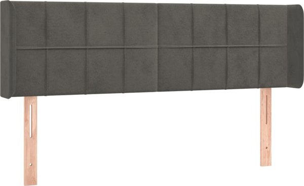 vidaXL Κεφαλάρι Uszak, σκούρο γκρι, 147x16x78/88 εκ., βελούδινο