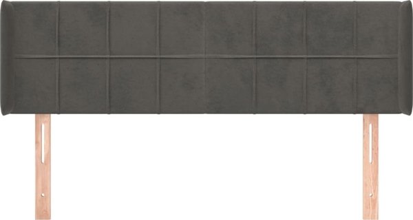 vidaXL Κεφαλάρι Uszak, σκούρο γκρι, 147x16x78/88 εκ., βελούδινο