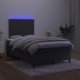 vidaXL Κρεβάτι Κοντινεντάλ με στρώμα και LED, μαύρο βελούδο, 120x200 cm