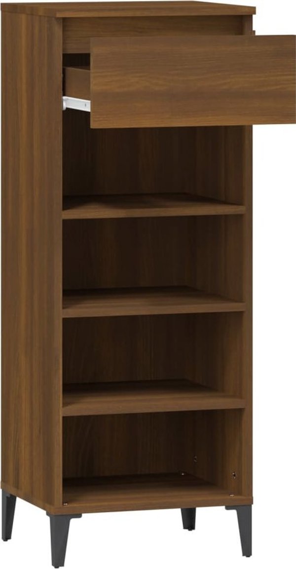 vidaXL Ντουλάπι παπουτσιών, καφέ δρυς, 40x36x105 εκ.