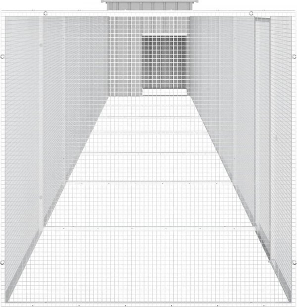 vidaXL Kλουβί για κοτόπουλα, γκρι, 700x91x100 cm, ατσάλι