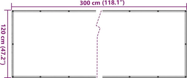 vidaXL Κάλυμμα μπαλκονιού, γκρι, 300x120 εκ, PVC