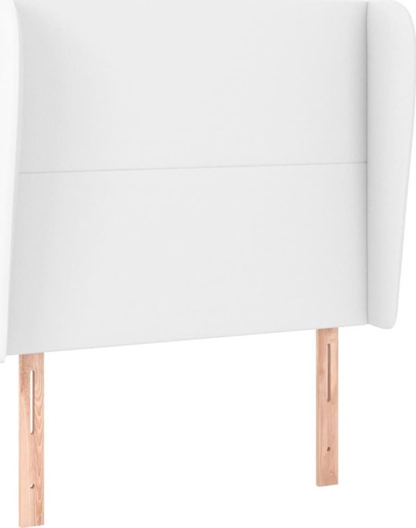 vidaXL Κεφαλάρι uszak, λευκό, 103x23x118/128 cm, τεχνητό δέρμα