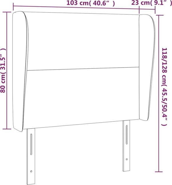 vidaXL Κεφαλάρι uszak, λευκό, 103x23x118/128 cm, τεχνητό δέρμα