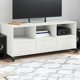 vidaXL Επιπλο RTV λευκό, 100,5x39x43,5 cm, ατσάλι