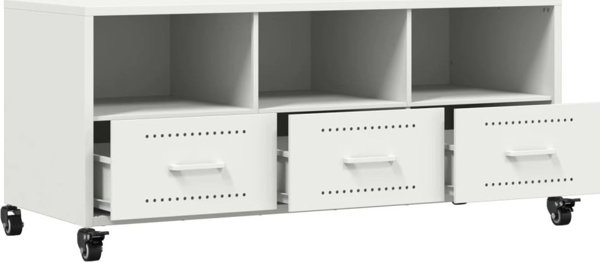vidaXL Επιπλο RTV λευκό, 100,5x39x43,5 cm, ατσάλι