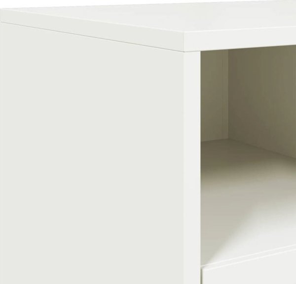 vidaXL Επιπλο RTV λευκό, 100,5x39x43,5 cm, ατσάλι