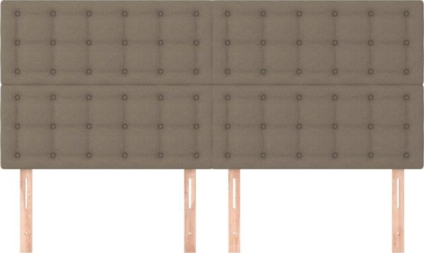 vidaXL Σετ 4 Μαξιλαριών Κεφαλιού Κρεβατιού, taupe, 90x5x78/88 cm, ύφασμα