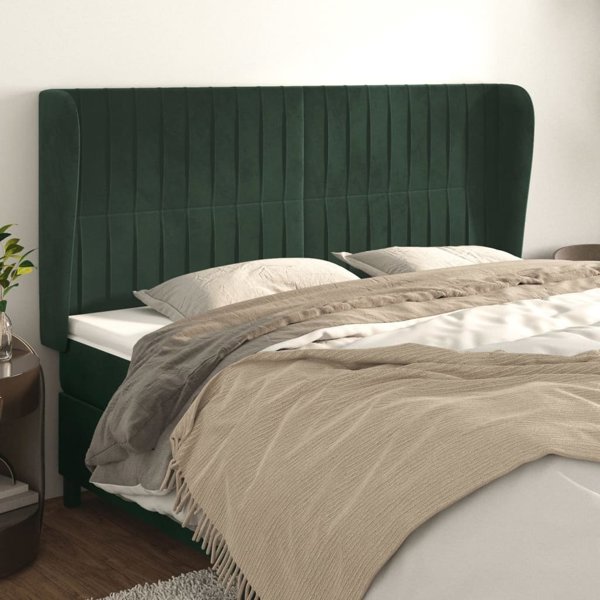 vidaXL Κεφαλάρι uszak σκούρο πράσινο 203x23x118/128 cm βελούδο