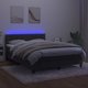 vidaXL Κρεβάτι κοντινένταλ με στρώμα και LED, γκρι βελούδο, 140x200cm