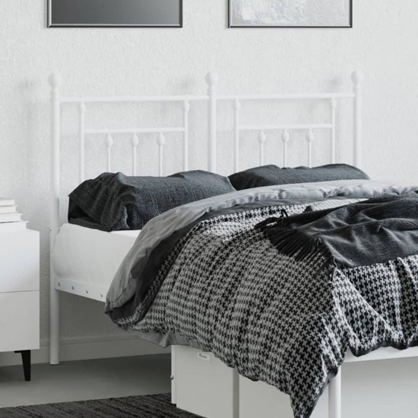 vidaXL Μεταλλική κεφαλάρια, λευκή, 120 cm