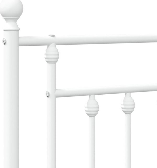 vidaXL Μεταλλική κεφαλάρια, λευκή, 120 cm